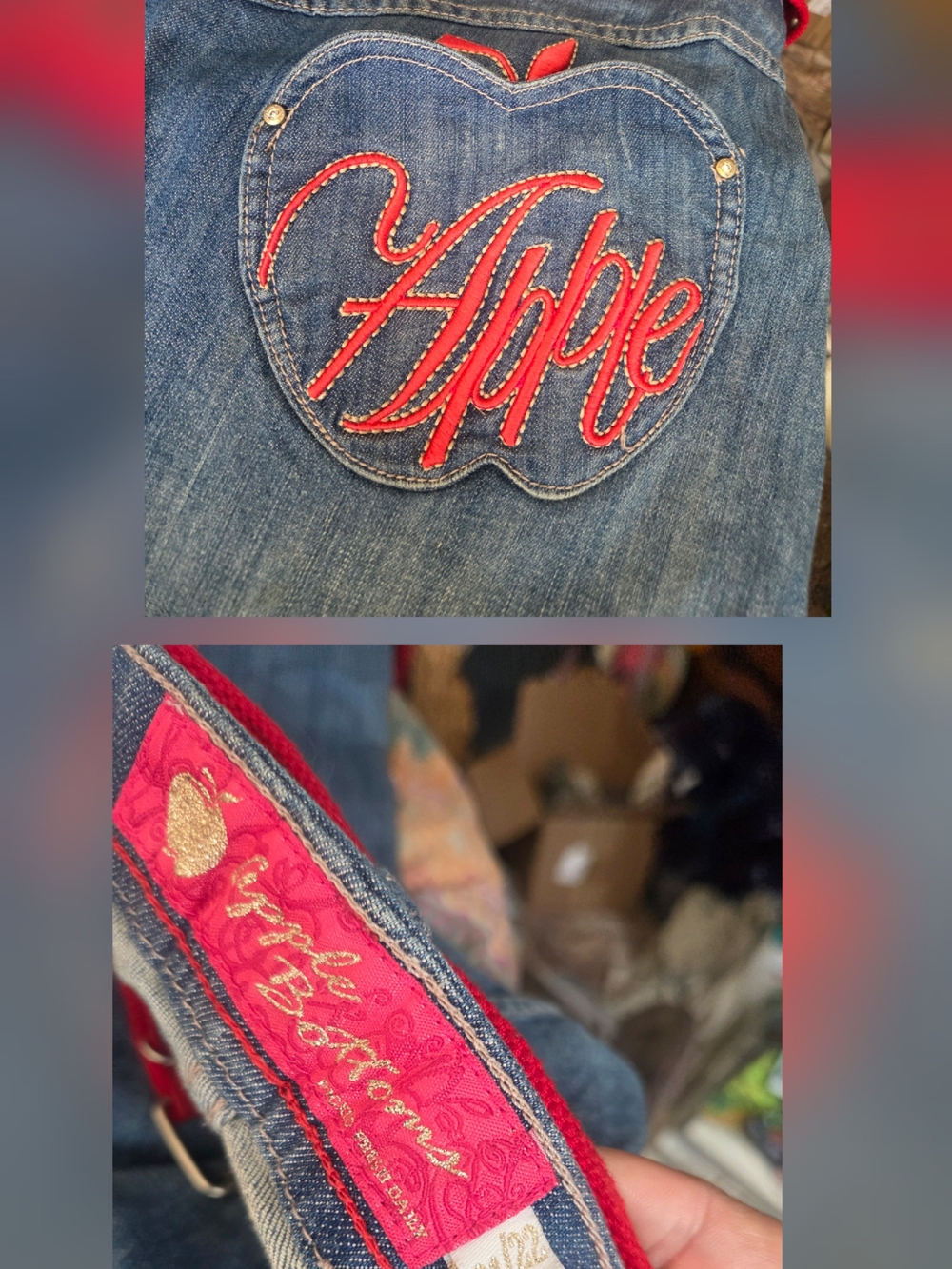 Apple Bottoms Blue Denim Jeans with Red Accent Stitching